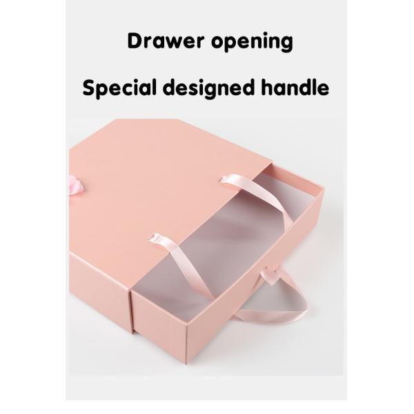 Ящик коробки изготовленного на заказ розового модного подарка упаковывая портативный с лентой