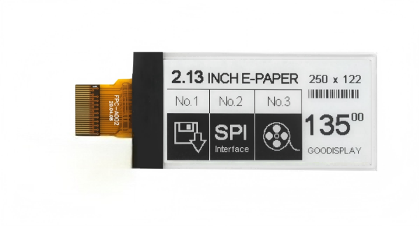 2.13 Inch E Ink Display 122×250 Resolution 24pin 2 Color Black White E Ink Screen