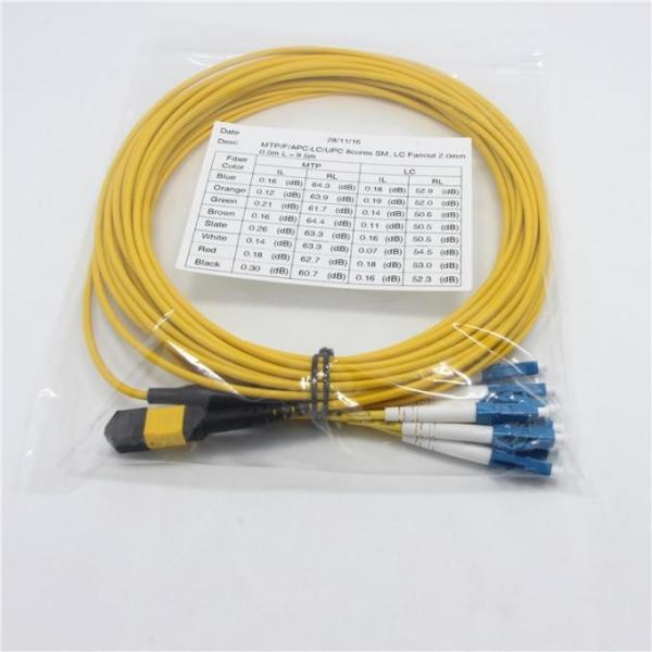 Color amarillo del desbloqueo del LC DX 2.0m m Mtp del cable unimodal de la fibra