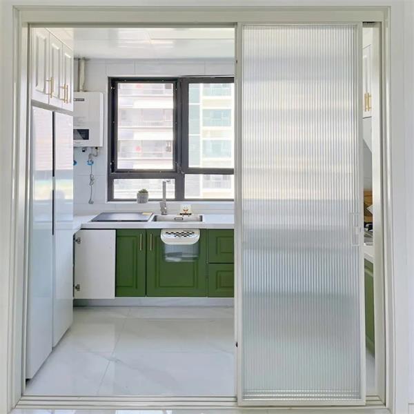 Decorative 10mm Framed Tempered Glass Sliding Door For Kitchen Room