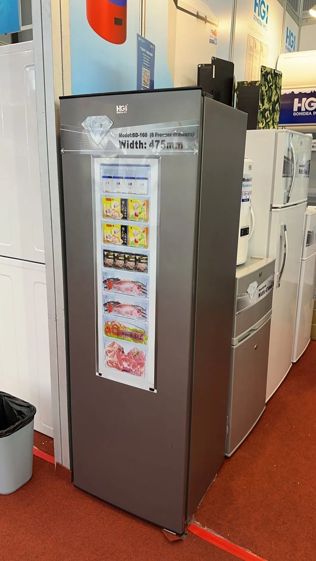Small Portable Upright Freezer Single Door Deforst Refrigerator Bd-120