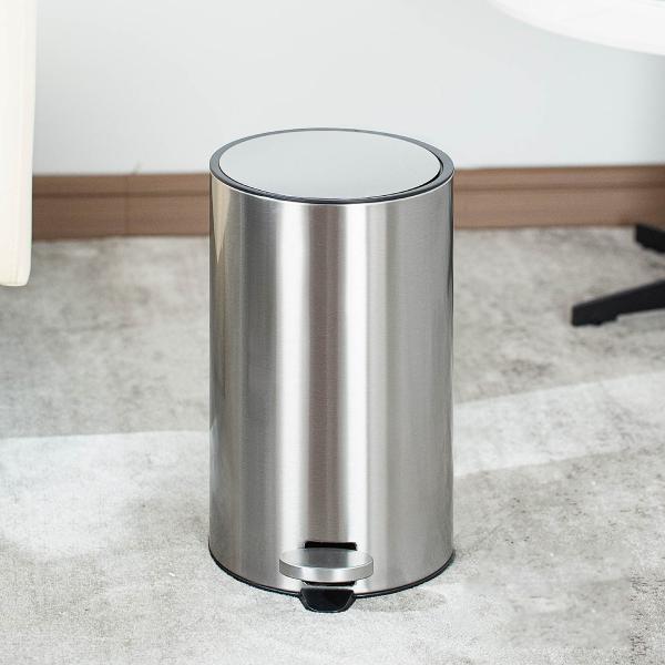 Custom Make Jobs Pedal Bin Soft Close Stainless Steel Waste Bin Rolling Cover Type for Household Bathroom Kitchen Trash Can