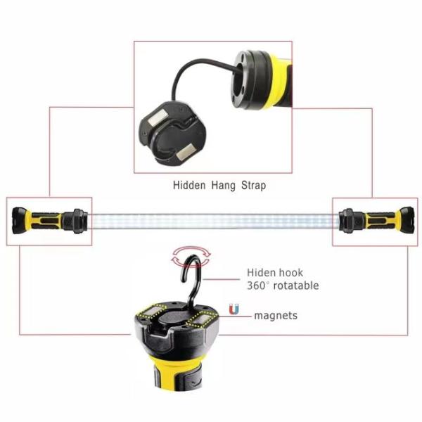 Rechargeable Magnetic LED Inspection Light 1000lm for Emergency Maintenance