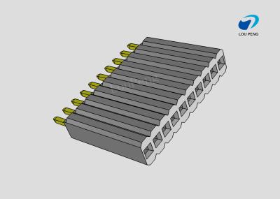 Female header, PCB Mount Receptacle, Vertical, Board-to-Board, 10Pin, 1.0mm Pitch, single row, Gold Flash, DIP, 180°