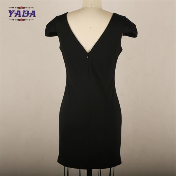 Elegant ladies bodycon open back midi latest party designs v neck dress woman clothes in cheap price