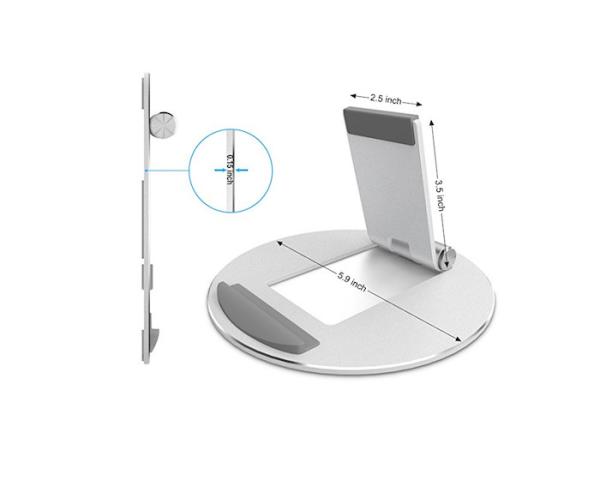 Slim Folding 147*147mm Metal Laptop Stand Ergonomic Mobile Phone Holder