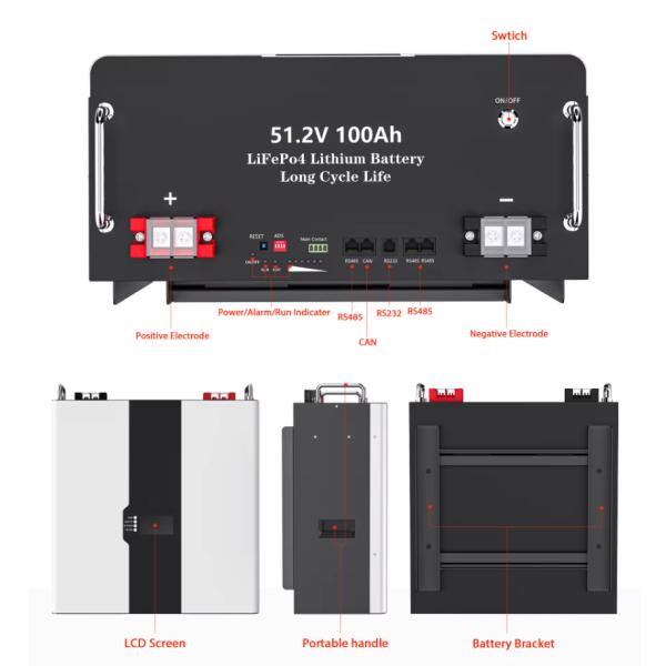 5Kwh Solar System 100Ah Wall Mounted Lithium Ion Battery 48V Powerwall LiFePO4 Battery Pack For Home Energy