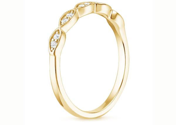 Marquise Shape 14K Yellow Gold Jewelry Ring 1mm-2mm Size Bar Setting Type