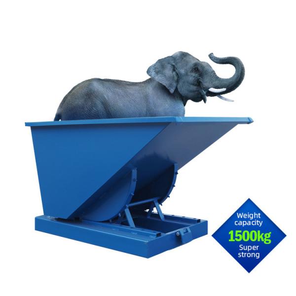 4ft Wide Self Dumping Hopper Forklift Bin Waste Management Hopper OEM