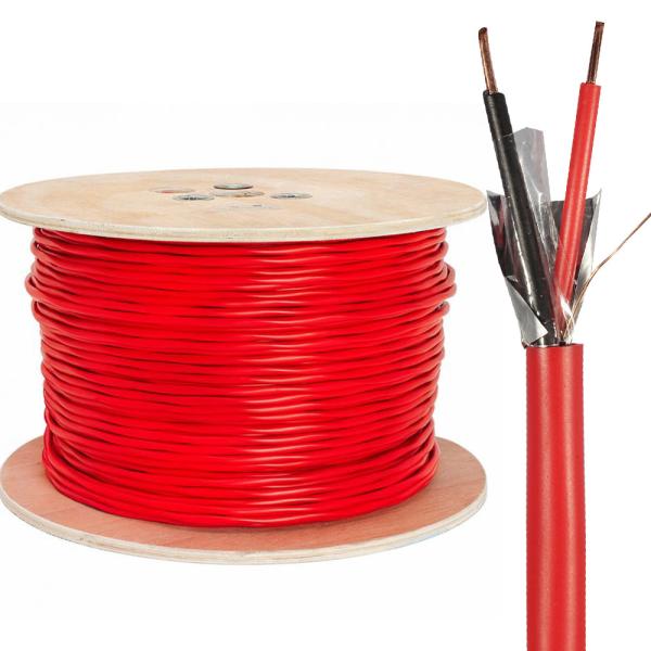 16 AWG 2 Cores Solid Unshielded Riser Rated FPLR CL3R FT4 Sunlight Resistant Fire Cable