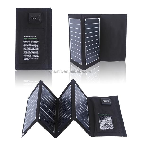 Dual USB Charger 20W Foldable Solar Panel Bag Fold Away Solar Panels Lightweight