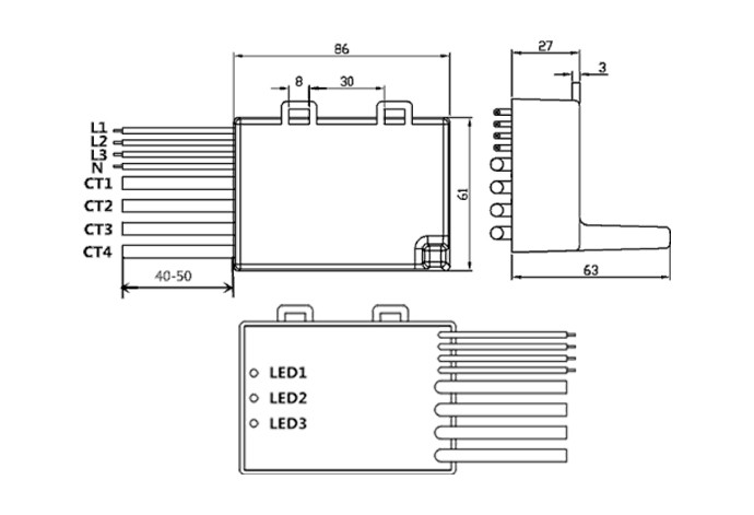 Поручать AC использует тревожить обнаруживает датчик датчика RS485 DC AC сетки Lora настоящий
