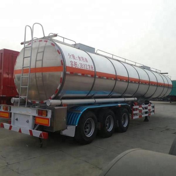 Fuel/Edible Oil Tanker Semi Trailer with Aluminium Alloy 3 Axles Cylindrical Tank