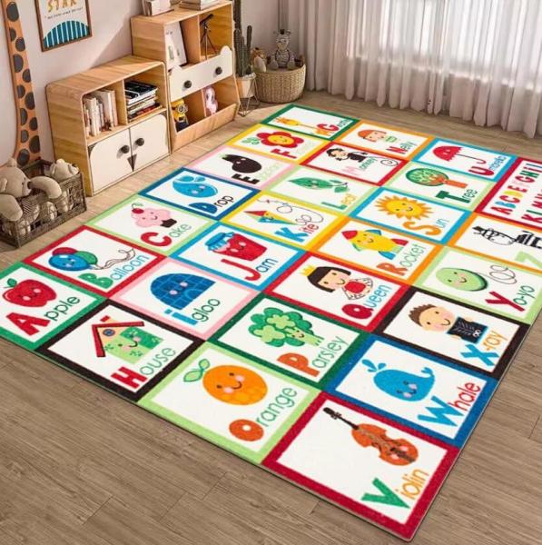 Cartoon Track Traffic Map Carpets For Living Room Floor, Children Playroom Rug