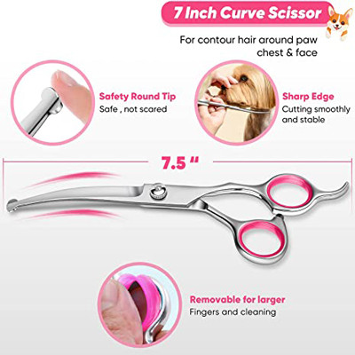 6 в 1 наборе ножниц холить собаки нержавеющей стали с подсказками круга безопасности