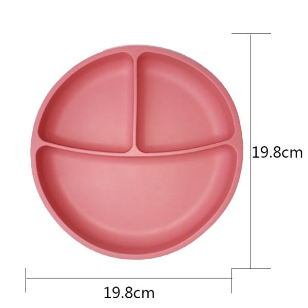 Eco Friendly Silicone Baby Feeding Plate BPA Free Infant Kids Suction Dinner Set