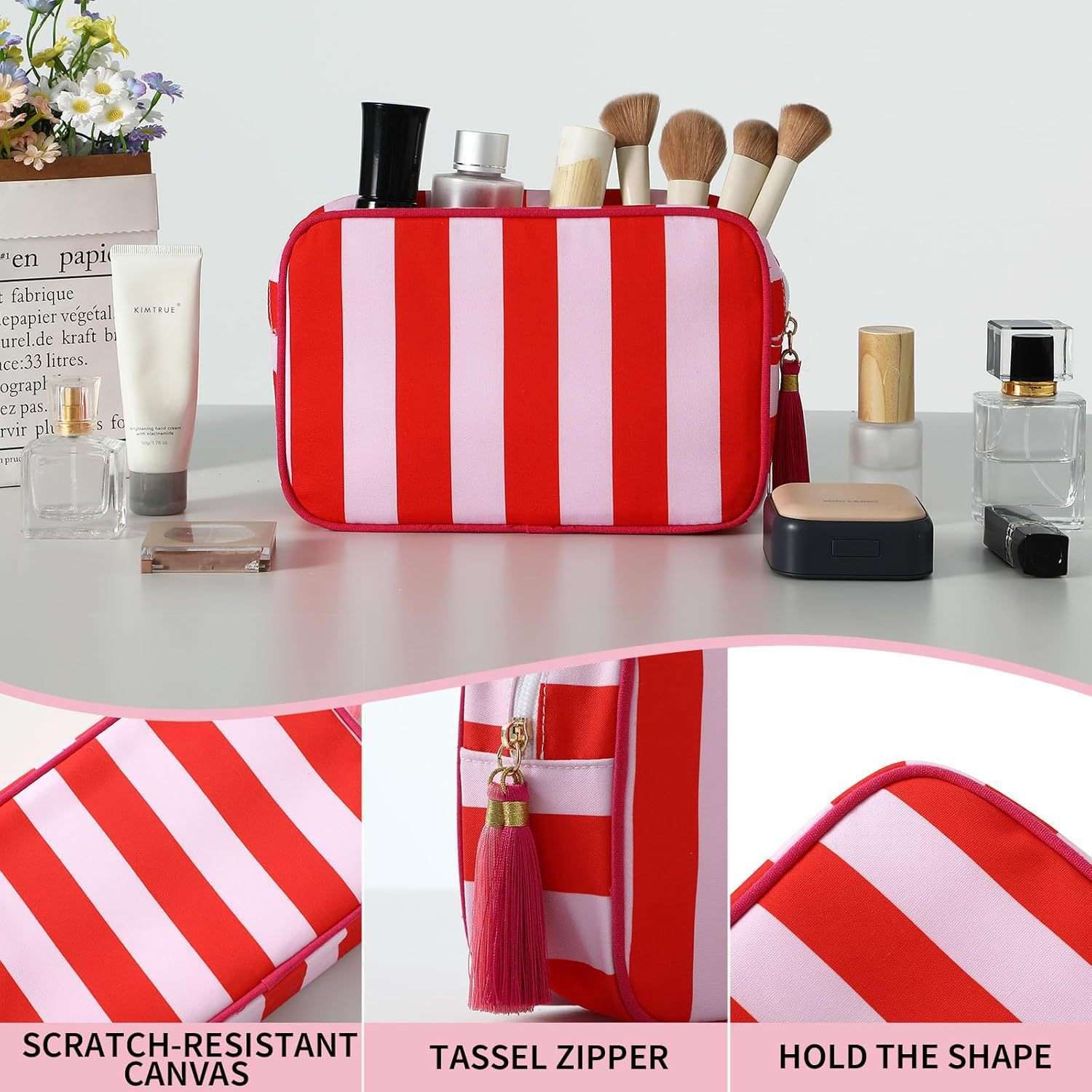Customizable Design Lightweight 200G Compact 21.4 X 9 X 14 Cm Cosmetic Storage Bag Beauty Pouch
