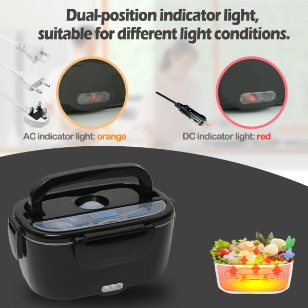 Durable Hassle-Free Portable Food Warmer 304 Stainless Steel Food 1.5L Heating Electric Lunch Box For Office