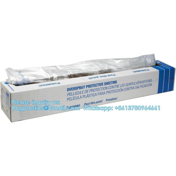 Overspray Paintable Plastic Sheeting - 10 Micron, Protective Masking Film Cover - Auto Car Painting, Bodyshop