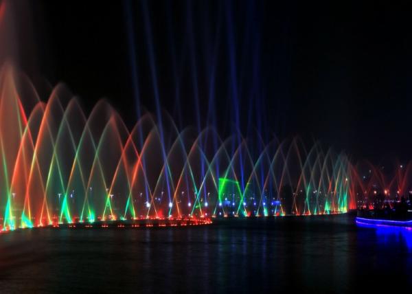 Large Beautiful 3d Laser Light Show  / Laser Water Fountain With PC Control System