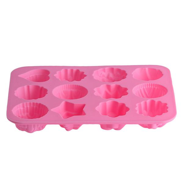 12 Cavity Silicone Flower Shape Cake Mould FDA For Homemade Cake