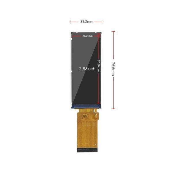 2Module d'affichage TFT de type barre de 0,86 pouce 376*960 points 40 pin Interface MIPI 600c/d