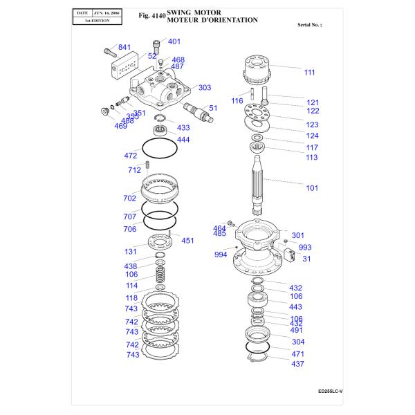 401-00316B Daewoo DH258 hydraulic Swing Motor For Excavator