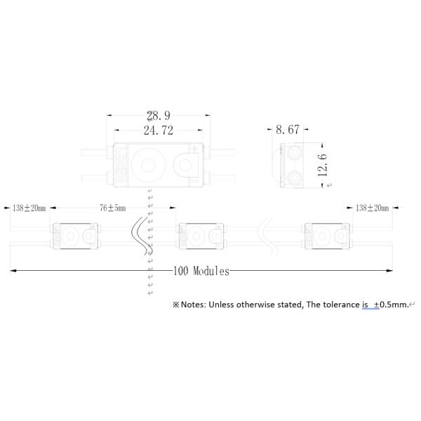 Одиночное 24в привело модули для знаков ИП66 водоустойчивых угол пучка 120 градусов
