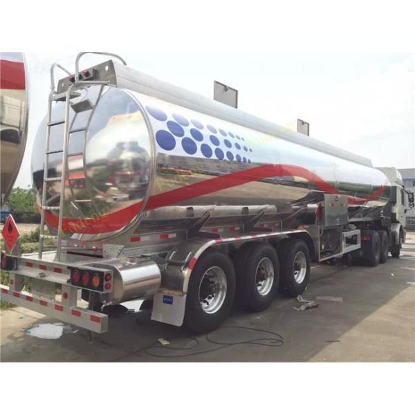 FUWA axle petrol fuel tanker semitrailer stainless steel tank trailer sale
