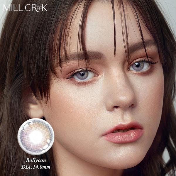 Custom Amethyst Colored Contacts Cosmetic Eye Lenses On Brown Eyes