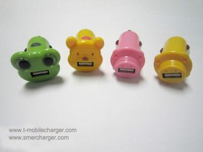 cute cartoon USB charger /portable mini car charger/car accessories/Iphone charger