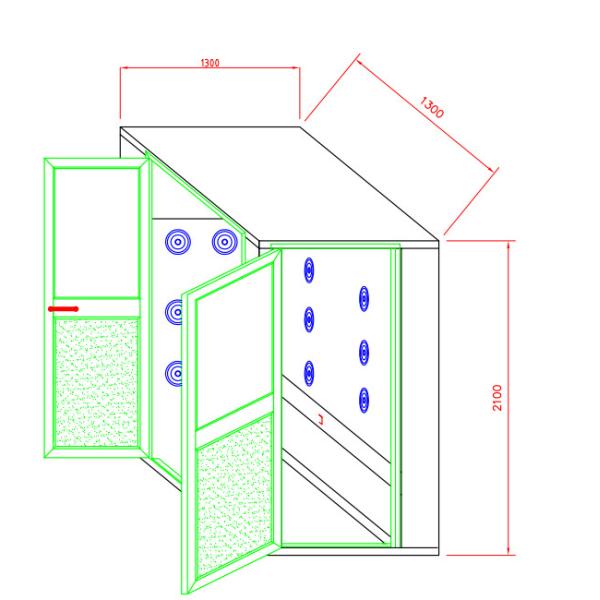 Медицинский ливень воздуха нержавеющей стали класса 100 с л типом дверями качания