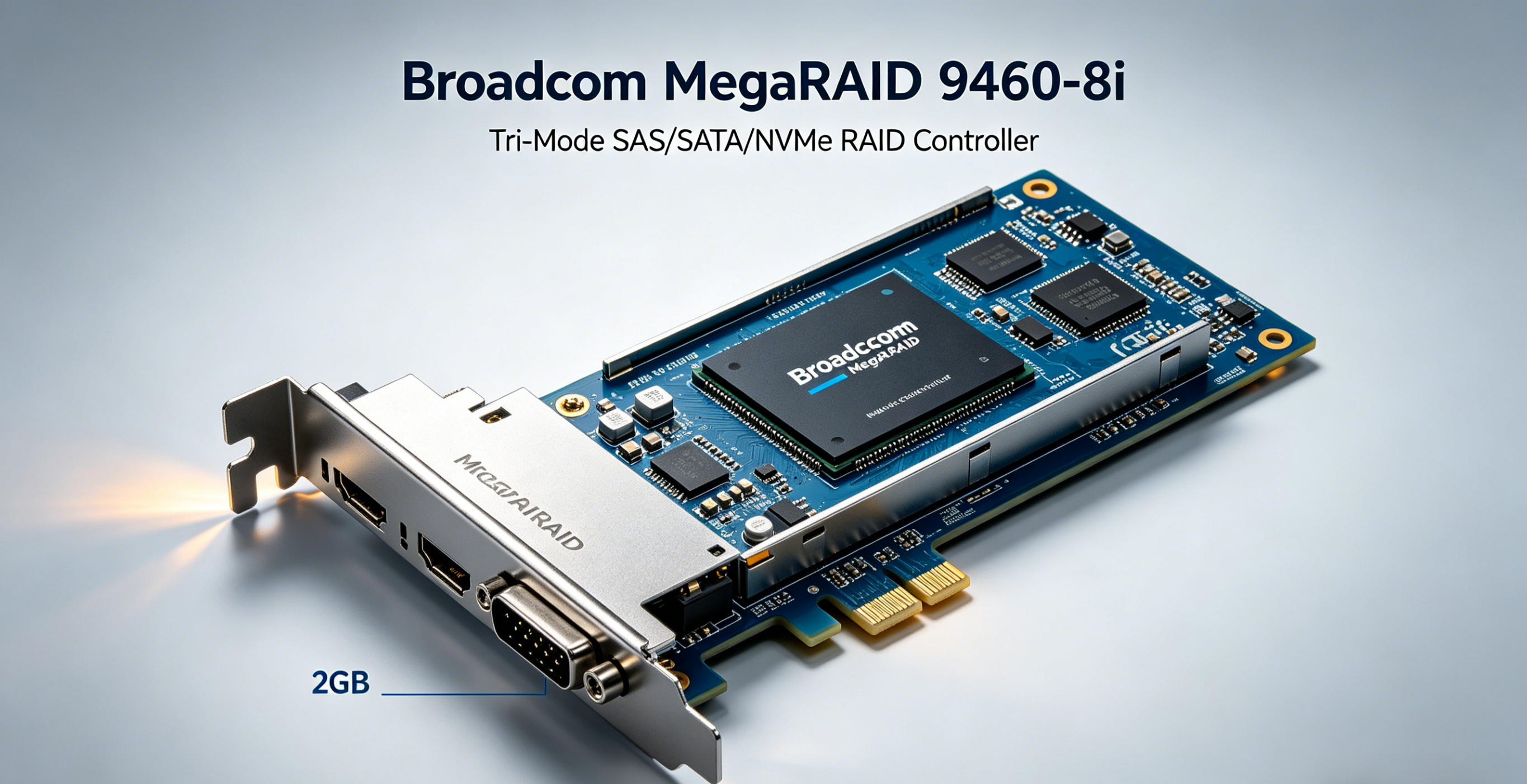 Enterprise Tri-mode Raid Controller Megaraid 9460-8i With 2gb Ddr4 Cache , Pcie 3.1 X8 , Support Sas/sata/nvme