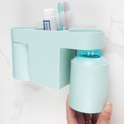 Wall Absorbing Non Perforating Toothbrush Cup Set ABS Fall Resistant