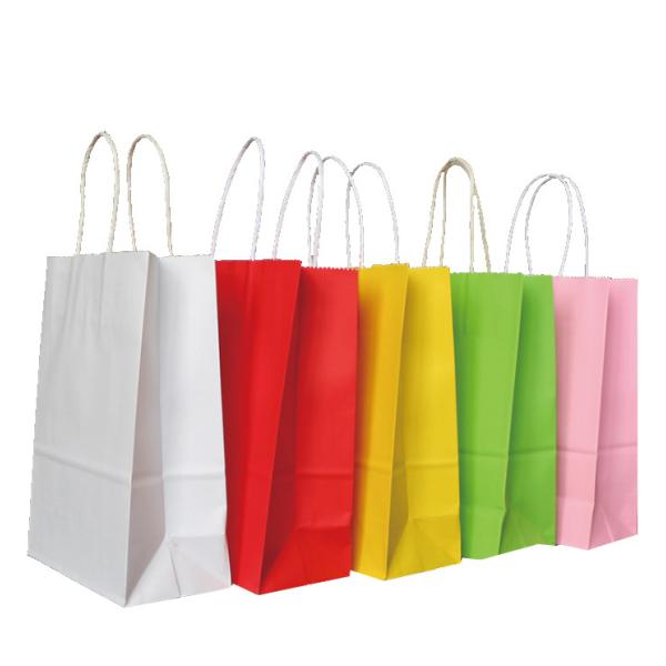 Повторно использованный логотип Кампаны ручки извива печатая бумажный мешок Брауна Крафт