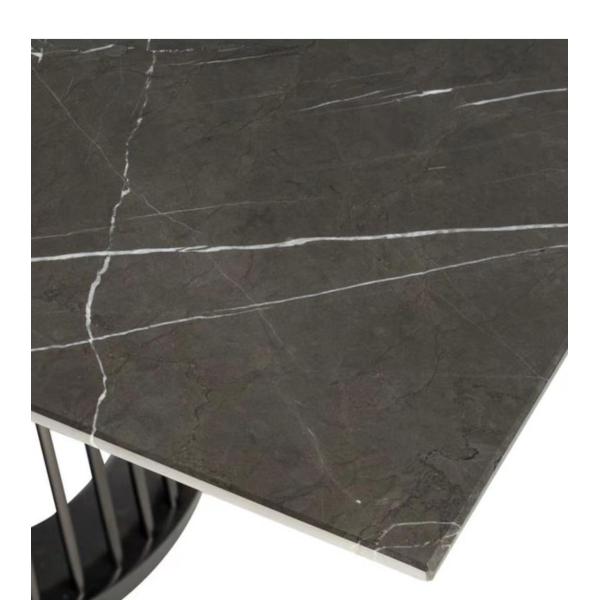 Custom Nordic Square Modern Marble Black Dining Table for Your Apartment