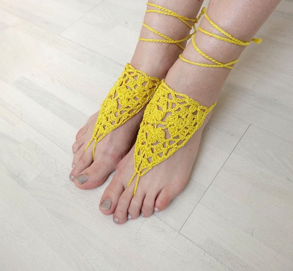 Barefoot Sandals, Nude shoes, Foot Jewelry, Wedding, Victorian Lace, Sexy, Anklet , Bellyd