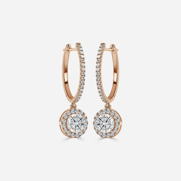1.4 Carats Lab Created Diamond Hoop Earrings VVS Clarity HPHT Pear Cut