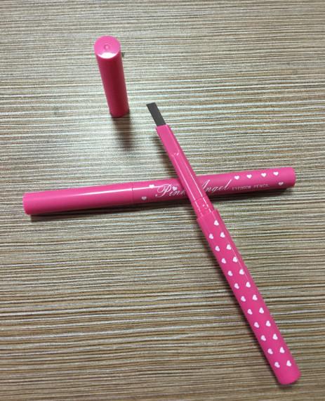 Pink angel series automatic eyebrow pencil, custom made makeup pencil OEM