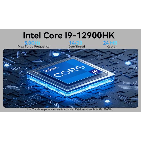Intel Core I9 12900HK DDR4 Mini PC с вентилятором и двумя HDMI поддержкой 4K HD дисплея