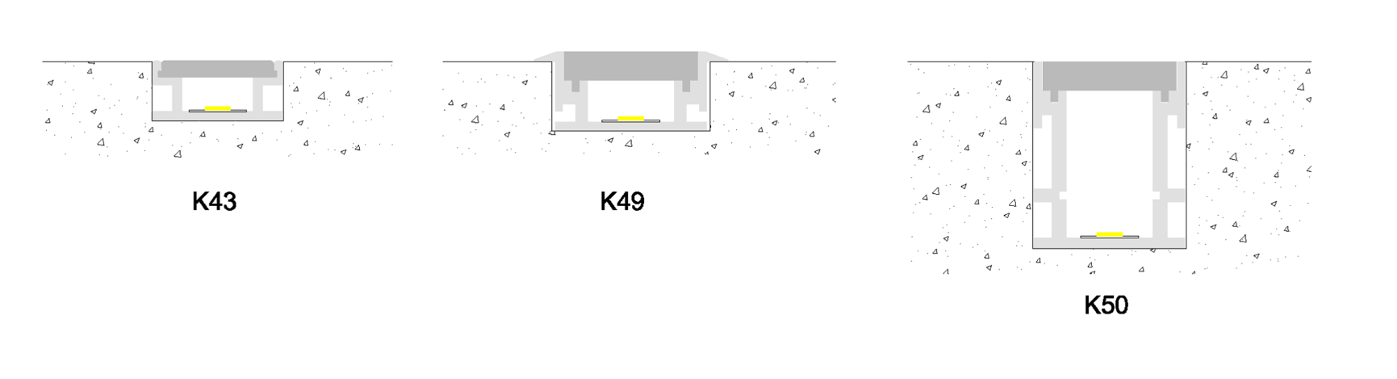 Recessed LED Profile with 6063-T5 Aluminum Alloy and Anodized Surface for Inground Installation