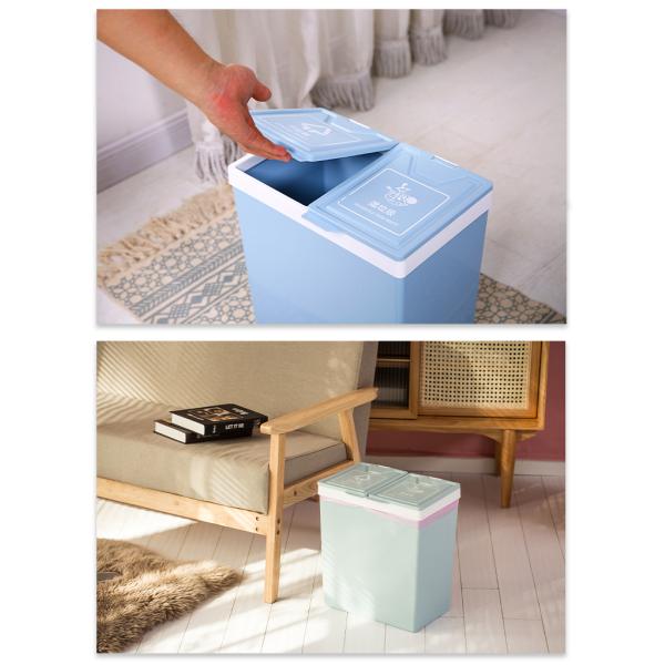 Structure Open Top Household Kitchen Dry and Wet Classified Plastic Trash Can With Lid