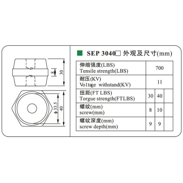 Барабанчик изолятора автомобильного аккумулятора изолятора M8 шинопровода столба электрический шестиугольный