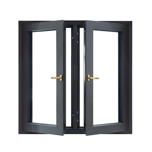 Aluminum Alloy Customized Casement Window with Double Glazing and Folding Screen