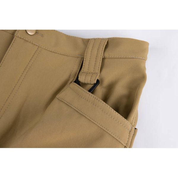 Men's Fleece Lined Tactical Cargo Pants with Zip Thigh Pocket and Partial Elastic Back Waist
