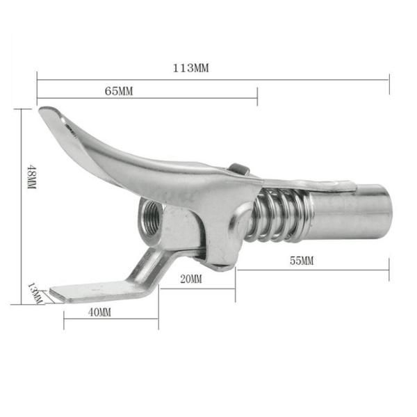 Clamp Grease Gun Nozzle High Pressure Quick Release Zerk Adapter For 1/8 NPT Thread