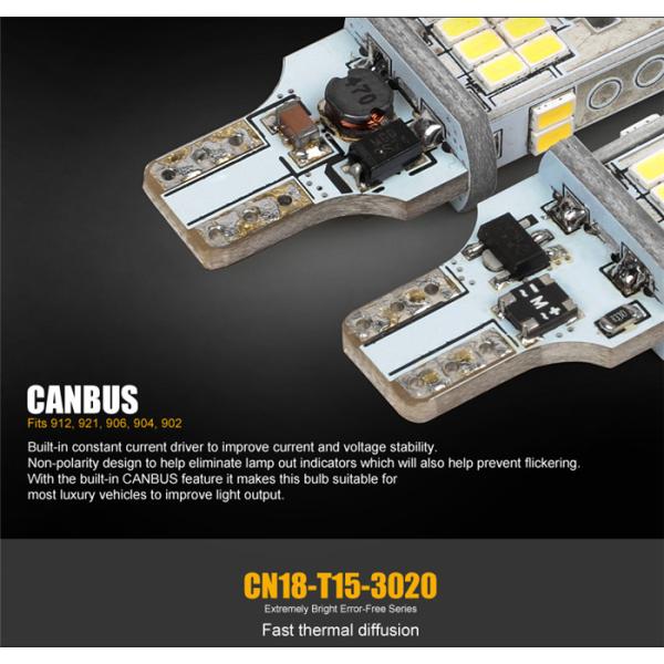 T15 W16W 18 3020SMD 950LM Reverse LED Car Light Bulb