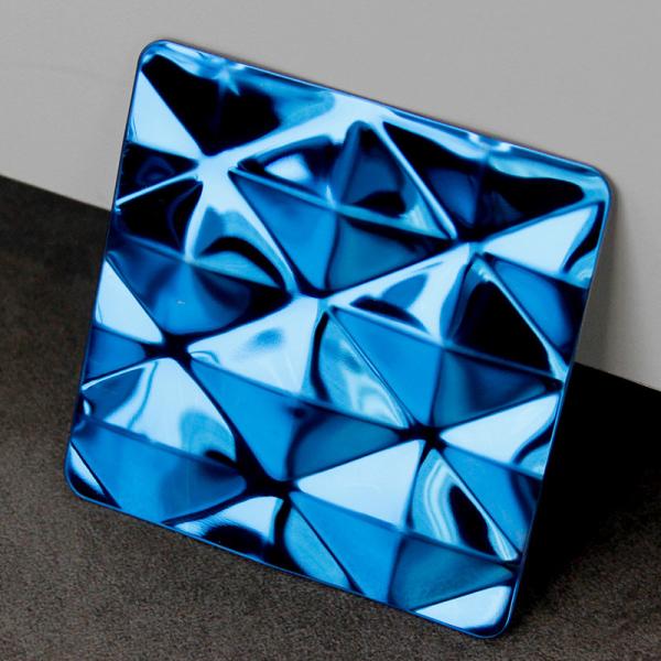 201 304 316 4x8 Mirror Finish Big Diamond Plate PVD Blue Stainless Steel Sheet