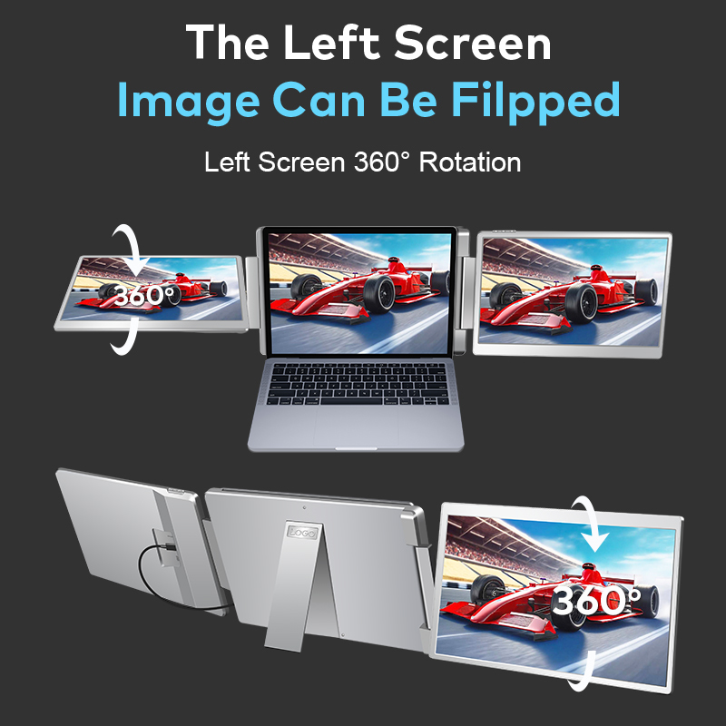 IPS Desktop Triple Monitor Universal Laptop Screen Extender 15.6 Inch 1080P FHD