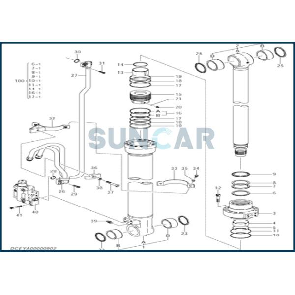 YA00001396 Kit Seal Boom Cylinder Hitachi Parts ZX200-5 High Performance